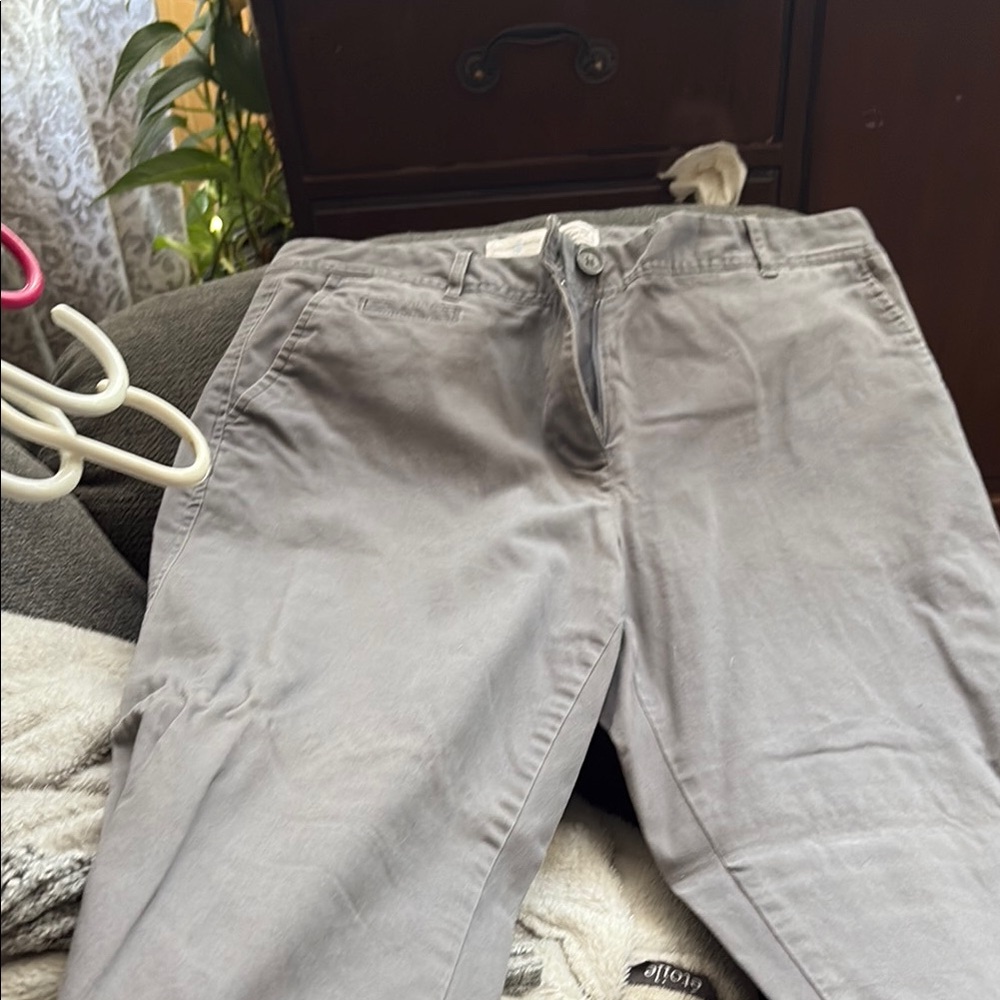 Jaclyn Smith Gray Chinos Soft Cotton Blend